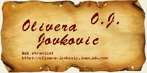 Olivera Jovković vizit kartica